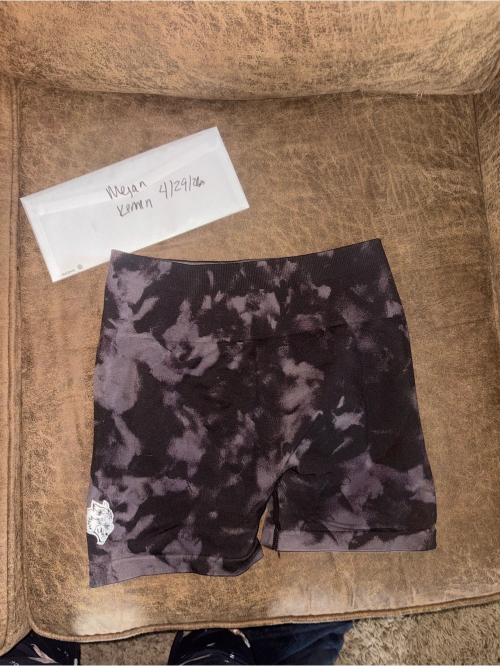 Darc Sport Black and Gray Tie-Dye Bike Shorts